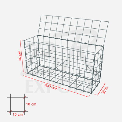 Gabionový koš 100 x 30 x 50 cm 