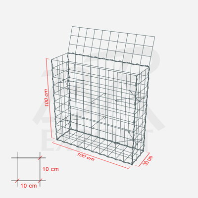Gabionový koš 100 x 30 x 100 cm 