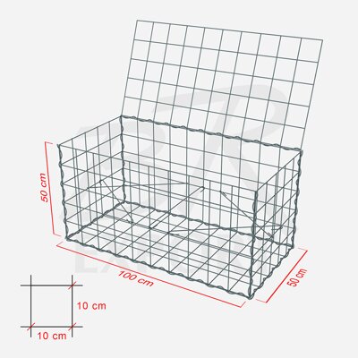 Gabionový koš 100 x 50 x 50 cm 