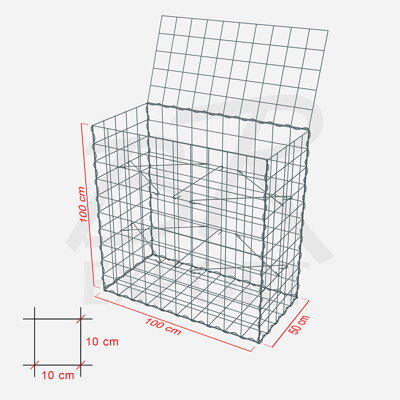 Gabionový koš 100 x 50 x 100 cm 