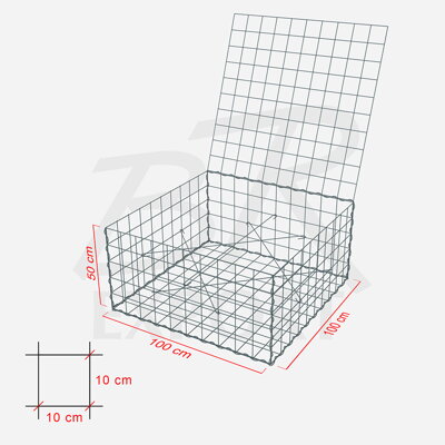 Gabionový koš 100 x 100 x 50 cm 