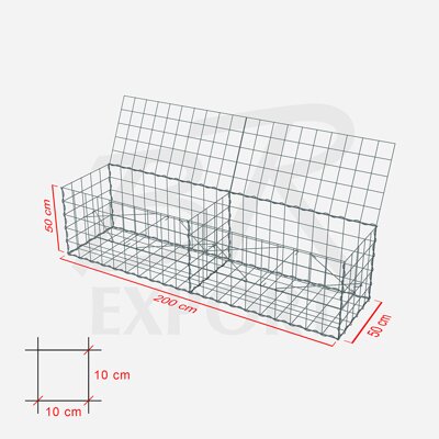 Gabionový koš 200 x 50 x 50 cm 