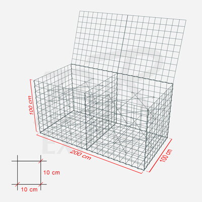 Gabionový koš 200 x 100 x 100 cm 