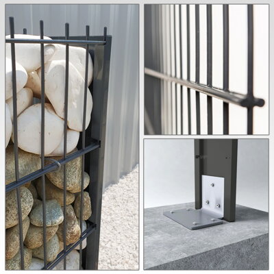 Gabionový plot ELEGANT, pozinkovaný, antracit, na&nbsp;zídku