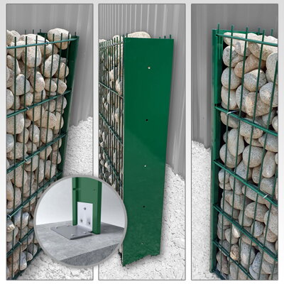 Gabionový plot ELEGANT, pozinkovaný, zelený, na&nbsp;zídku