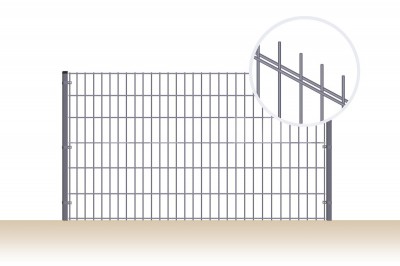 2D panel plotu ELEGANT, oko 50 x 200 mm, dráty&nbsp;6/5/6&nbsp;mm, pozinkovaný, antracit