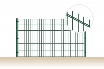 2D panel plotu ELEGANT, oko 50 x 200 mm, dráty&nbsp;6/5/6&nbsp;mm, pozinkovaný, zelený