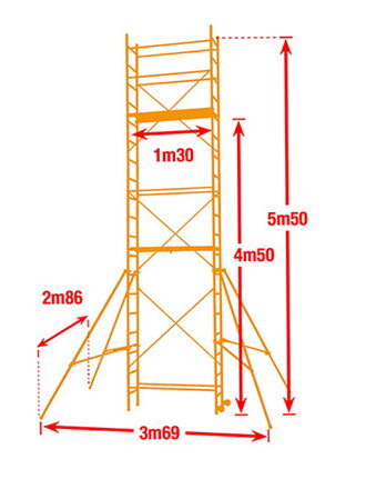 Pojízdné hliníkové lešení Speed'UP XL