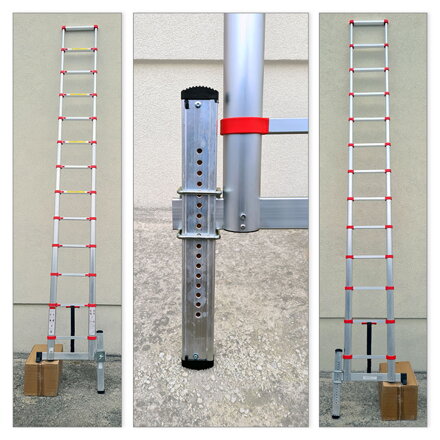 Opěrný hliníkový teleskopický žebřík
